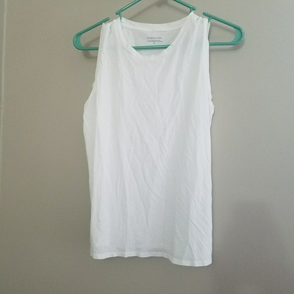 Eileen Fisher Tops - 🤍Eileen Fisher White Sleeveless Tee🤍